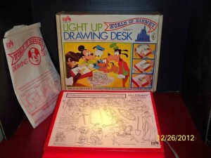 My Mickey Mouse tracing desk.  I'm sensing a Mickey theme here.  