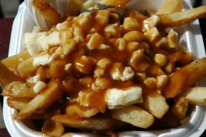 Mm.  Fries, Gravy, and cheese curds=poutine.  